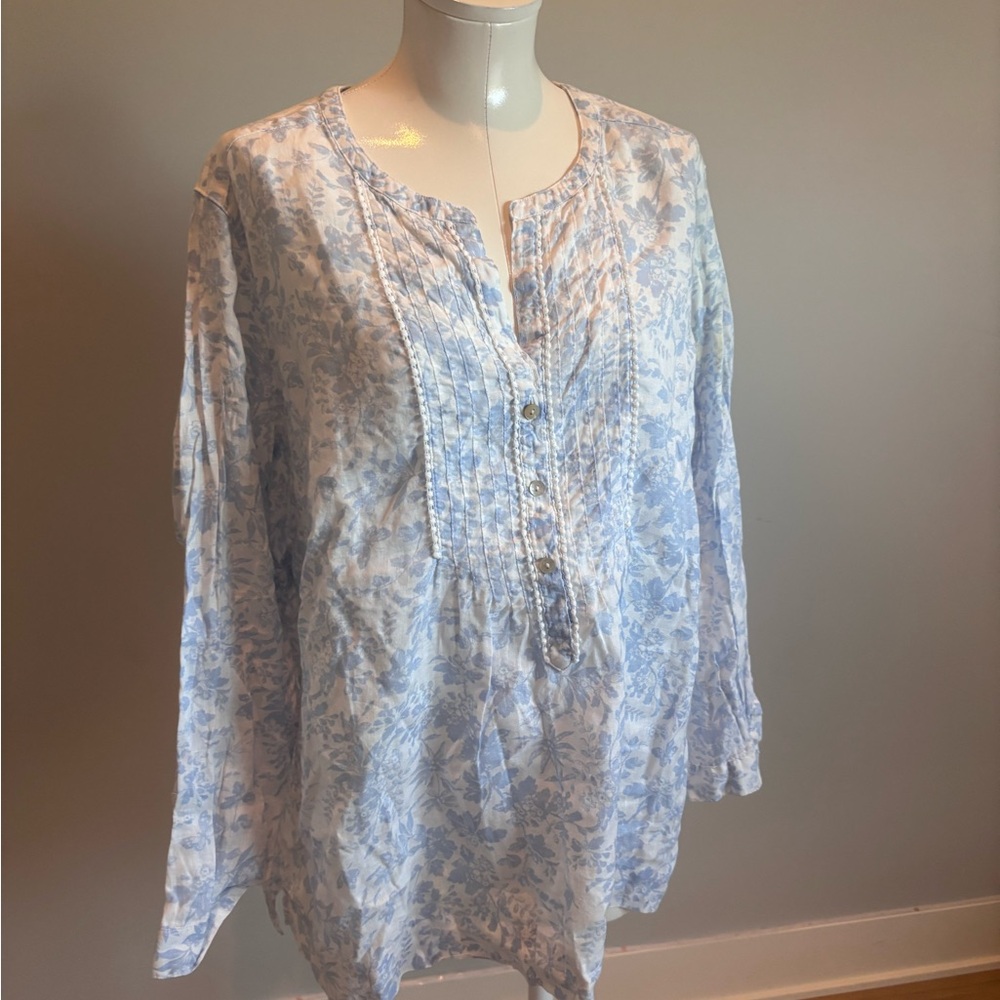 Talbots Floral Blue Women's Top